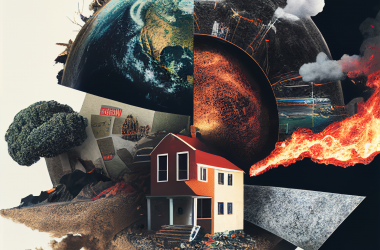 AI-generated image depicts the devastating impact of natural disasters and pandemics on our world.